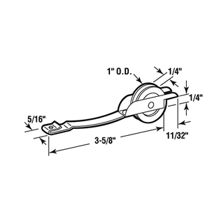 Spring Tension Roller Assembly, 1/4" x 1", Plastic, Concave