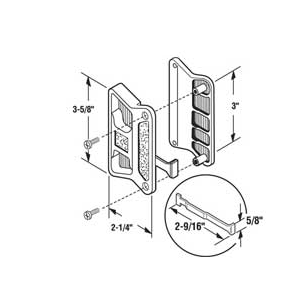 Sliding Patio Screen Door Latch And Pull With 11/16" Projection Black