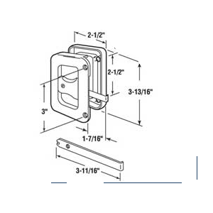 Sliding Patio Screen Door Latch And Pull - Black Plastic