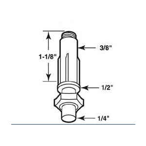 Bi-Fold Wardrobe Door Bottom Pivot 3/8" Nylon Base - 2 Pack
