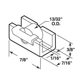 Sliding Window Roller Assembly - Nylon Roller For Rolleze 2 Pack