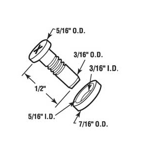 Sliding Window Roller and Axle Screw - 2 Pack