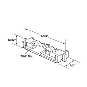 Sliding Window Roller Assembly - Tandem Roller For Milgard - 2 Pack