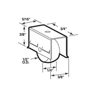 Storm Window Roller Assembly - 1/2" Convex Nylon Roller