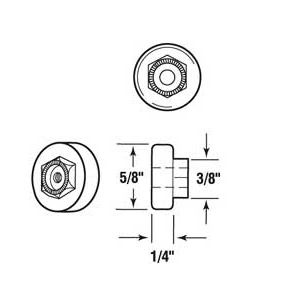 Tub Enclosure Shower Door 5/8" Flat Edge Roller - 2 Pack
