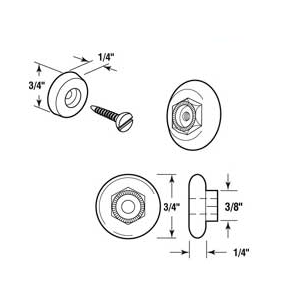 Tub Enclosure Shower Door 3/4" Oval Edge Ball Bearing Roller - 2 Pack