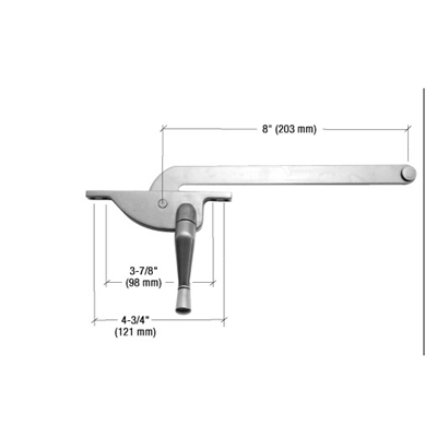 Teardrop Body Casement Window Operator 7" Arm Left Hand Aluminum