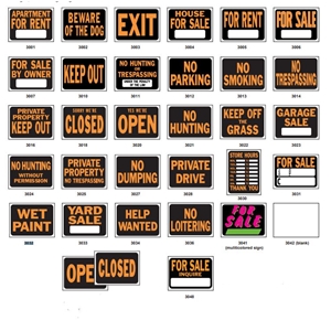 Plastic Hy-Glo Signs