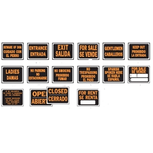 Spanish Bilingual Plastic Hy-Glo Signs