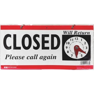 Open & Closed Clock Sign