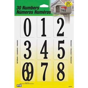 2 3/8˝ Molded, Self-Adhesive Packaged Numbers