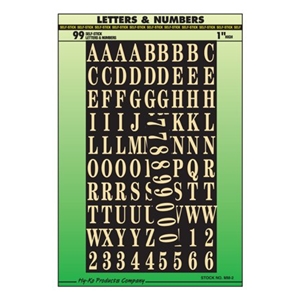 2˝ Gold on Black Polyester Packaged Letters