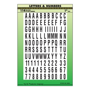 Black & White Vinyl Packaged Letters and Numbers