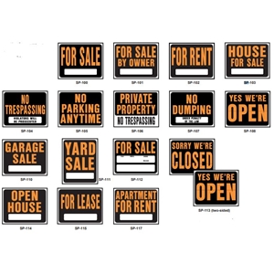 Jumbo Plastic Hy-Glo Signs