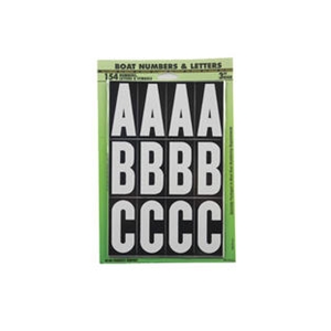 3˝ White on Black Vinyl Packaged Numbers & Letters