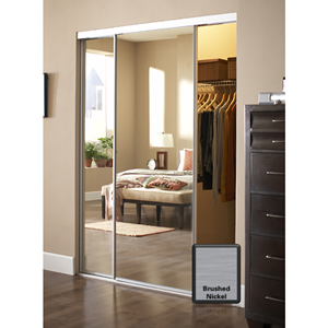 Pacifica Brushed Nickel Finish Mirror Closet Doors