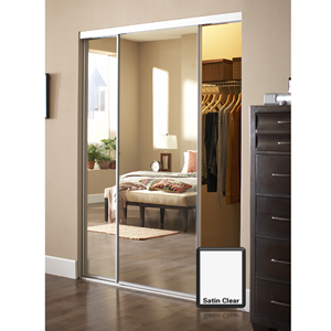 Pacifica Satin Clear Finish Mirror Closet Doors