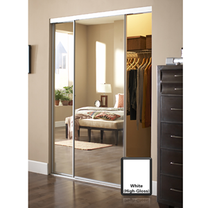 Pacifica White Finish Mirror Closet Doors