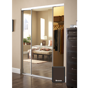 Pacifica Bronze Finish Mirror Closet Door