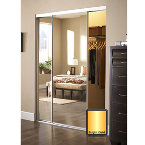Pacifica Bright Gold Finish Mirror Closet Door