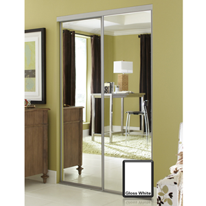 Savoy Gloss White Finish Mirror Closet Door