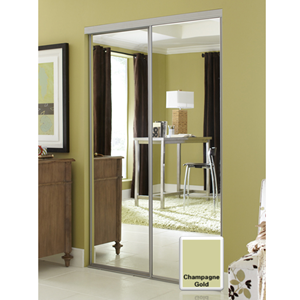 Savoy Champagne Gold Finish Mirror Closet Door