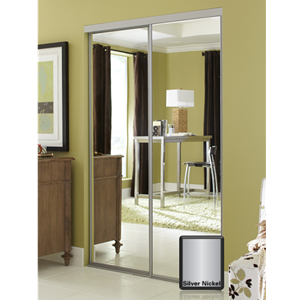 Aspen Satin Nickel Finish Mirror Closet Door