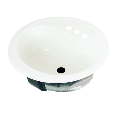 Porcelain Steel Lavatory Self Rimming  19"  Round