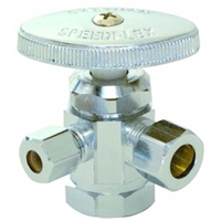 Chrome Finish 3 Way Stop Valve for Threaded Pipe