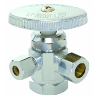 Chrome Finish 3 Way Stop Valve for Threaded Pipe