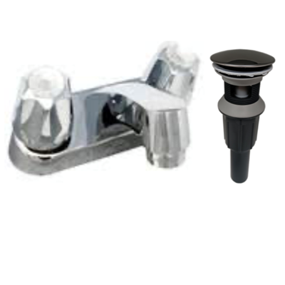 Bathroom Faucet W/Push On Pop Up