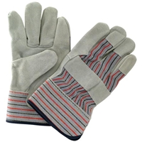 Leather Palm Work Gloves with Safety Cuffs