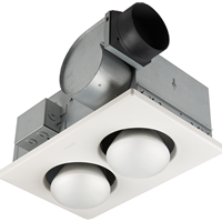 Bath Fan, Heaters & Parts - One Bulb Heater Fan