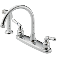 Two Handle Hi-Arc Faucet with Side Spray