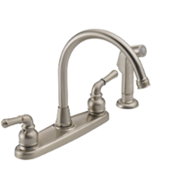 Two Handle Hi-Arc Faucet with Side Spray