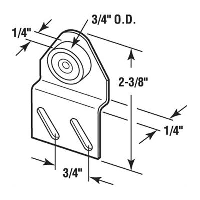 Tub Enclosure Shower Door Roller Assembly With Offset Bracket