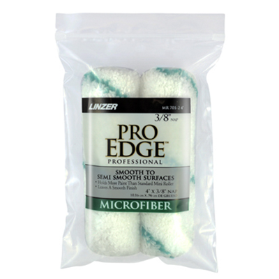 PRO EDGE MICROFIBER Mini  Shed Resistant Fabric,i Roller Cover , Pack 2