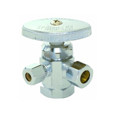 Chrome Finish 3 Way Stop Valve for Threaded Pipe